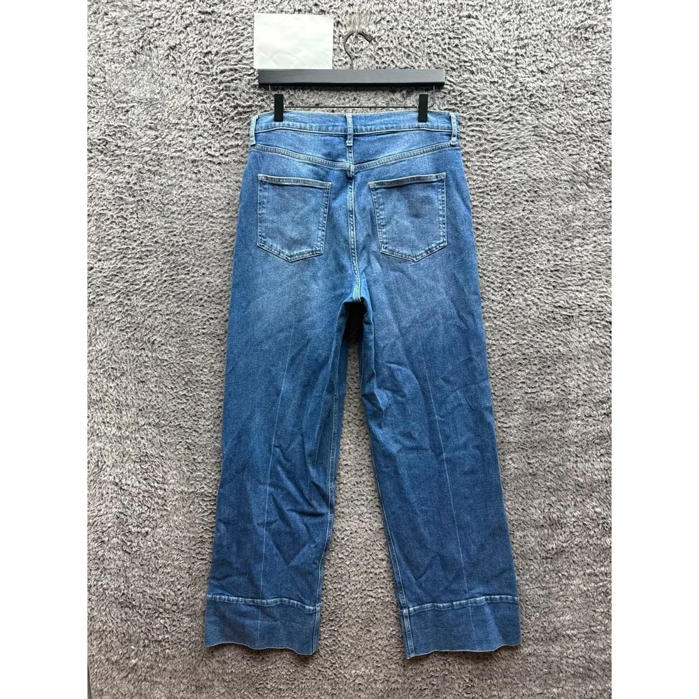 Boden High Rise Wide Leg Denim Jeans Medium Wash Blue Womens Size 32